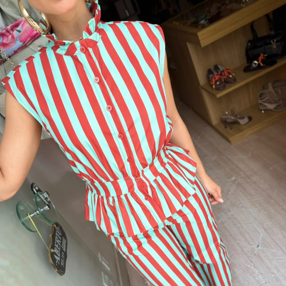 Blusa Peplum Sarja Listrada