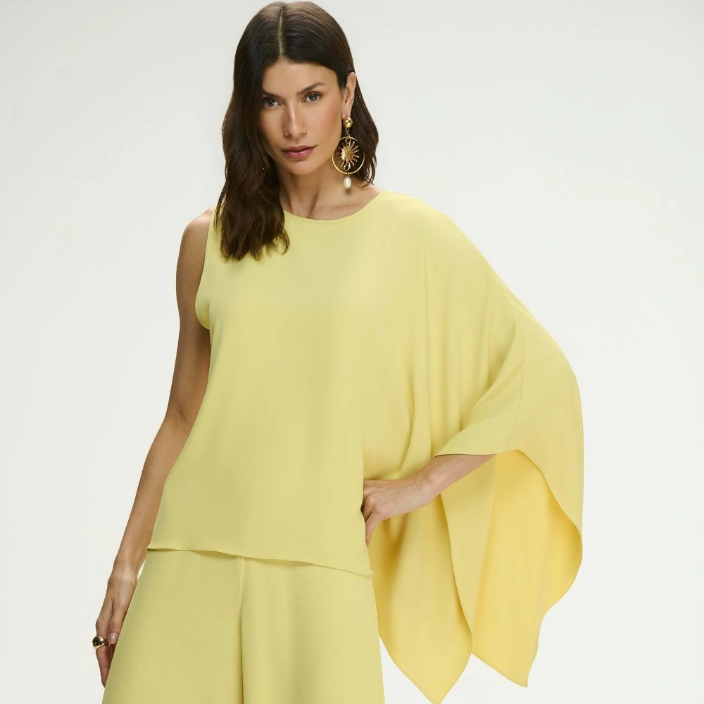Conj Blusa Assi/Calça Pantalona Crepe