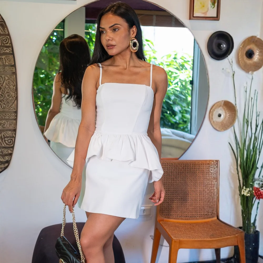 Conj Blusa Peplum/Saia Curta