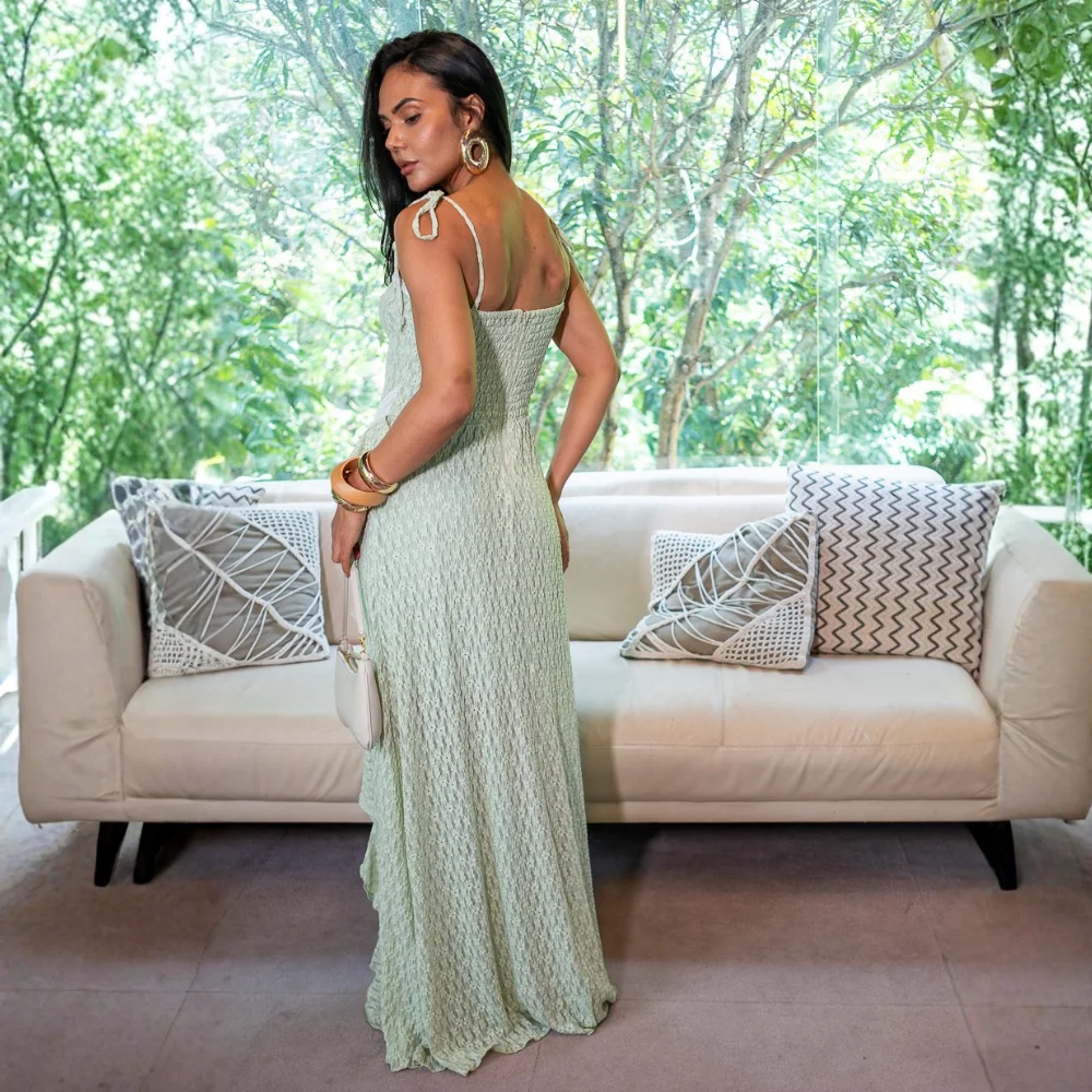 Vestido Longo Renda C/Babados