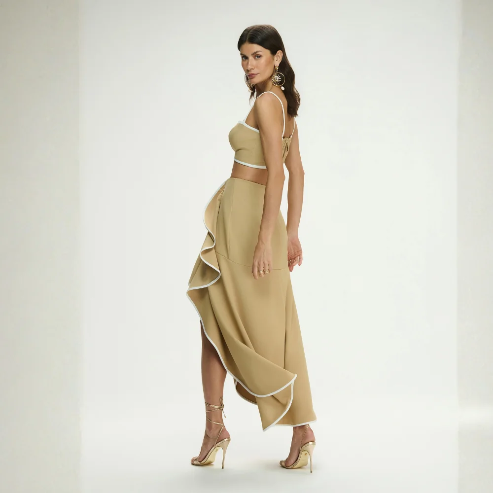 Conj Cropped/Saia Babados Alfai Duo