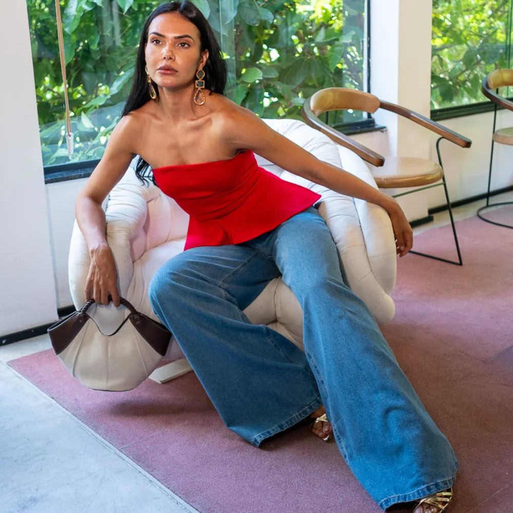 Calça Jeans Wide Leg Rebecca