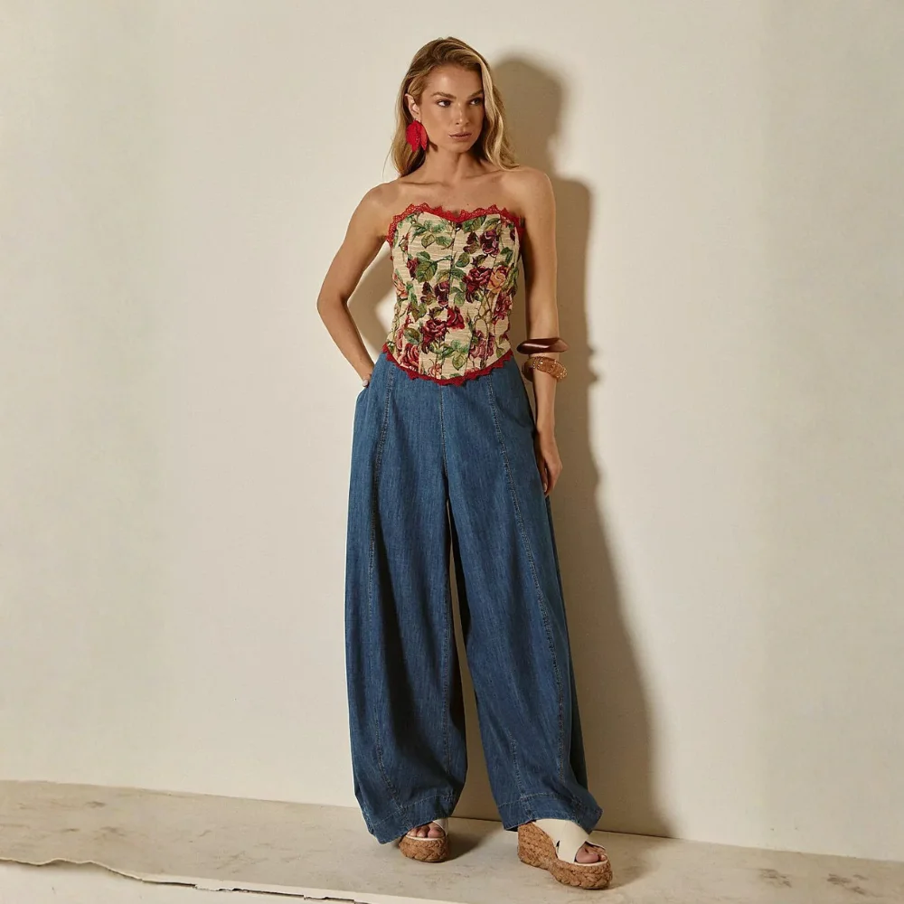 Corset Jacquard C/Renda